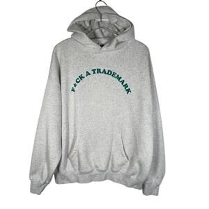 FAT Men's F*CK a Trademark Hoodie Jacket L Gray Long Sleeve Pockets